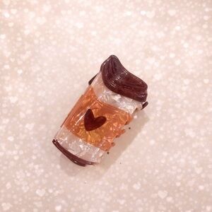 Brown and Cream Coffee Hair Clips